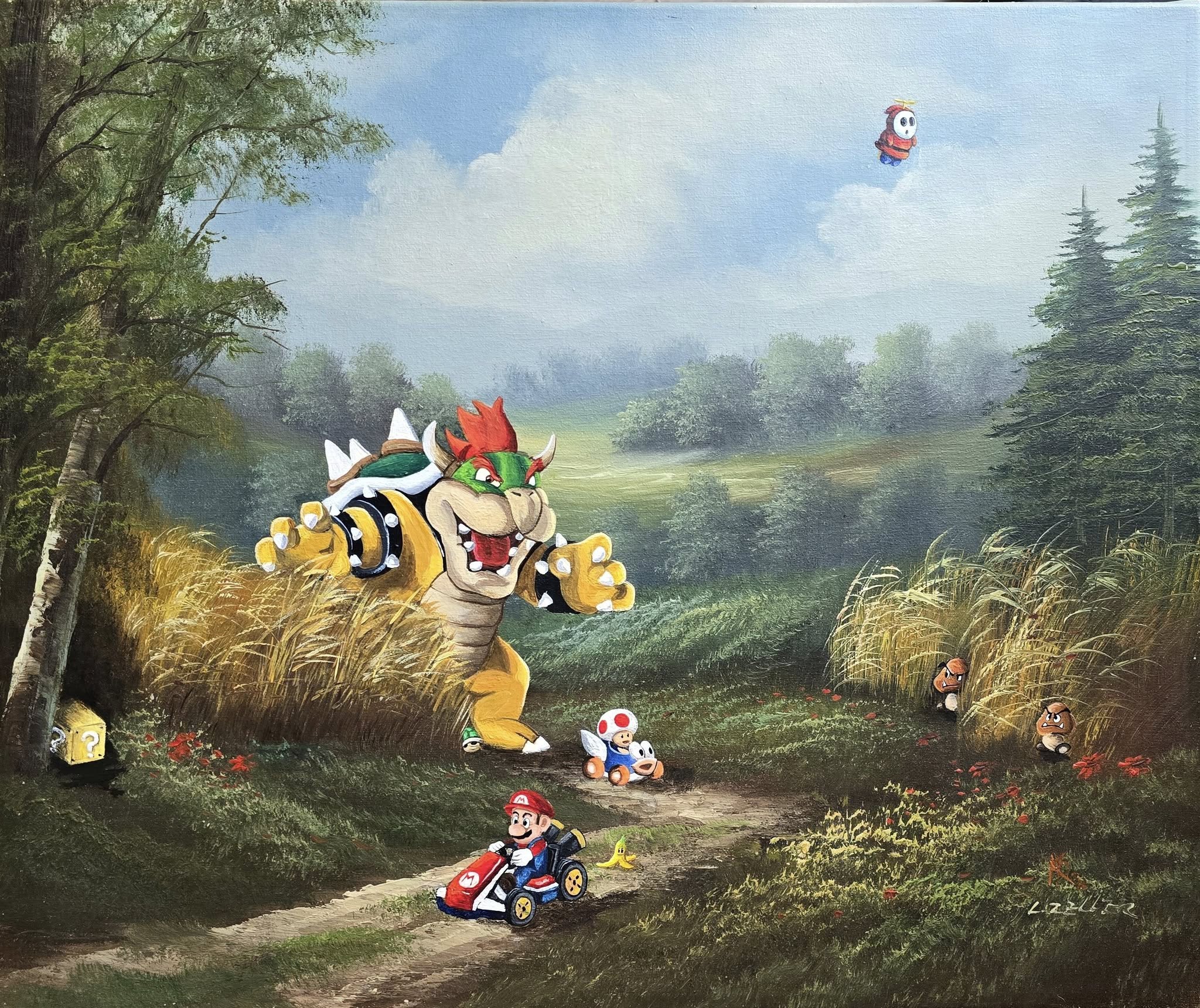 Verkauft - Ready, Steady Go! - Original Upcycling Bild – Bild 2