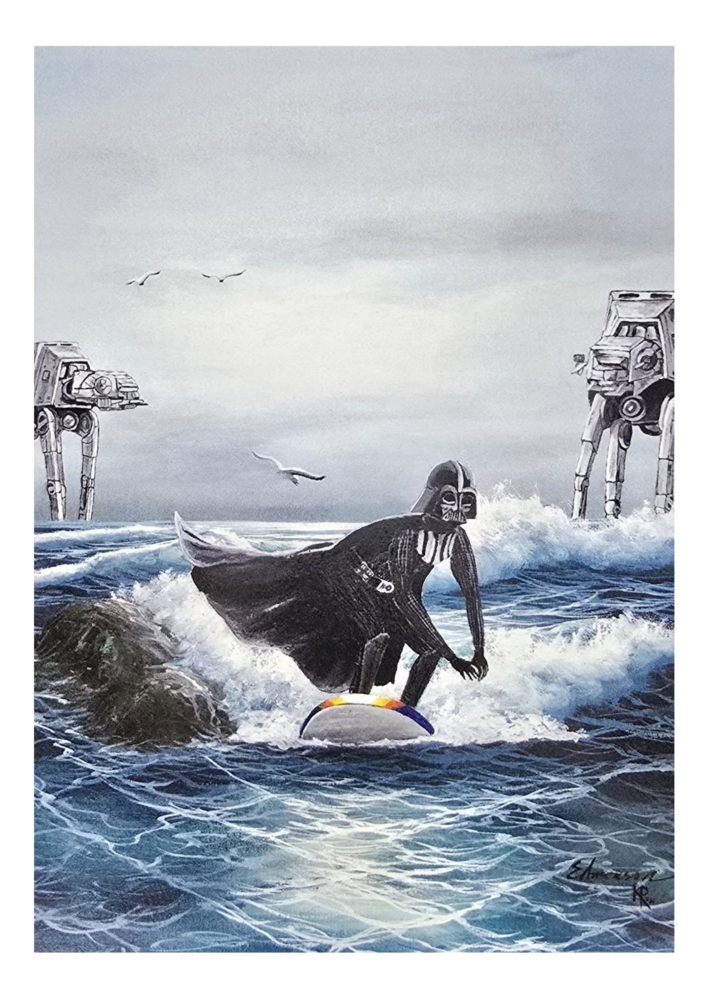Darth Surfer - Postkarte – Bild 2
