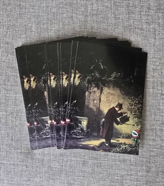 Spitzweg Blumen gießen - Postkarte