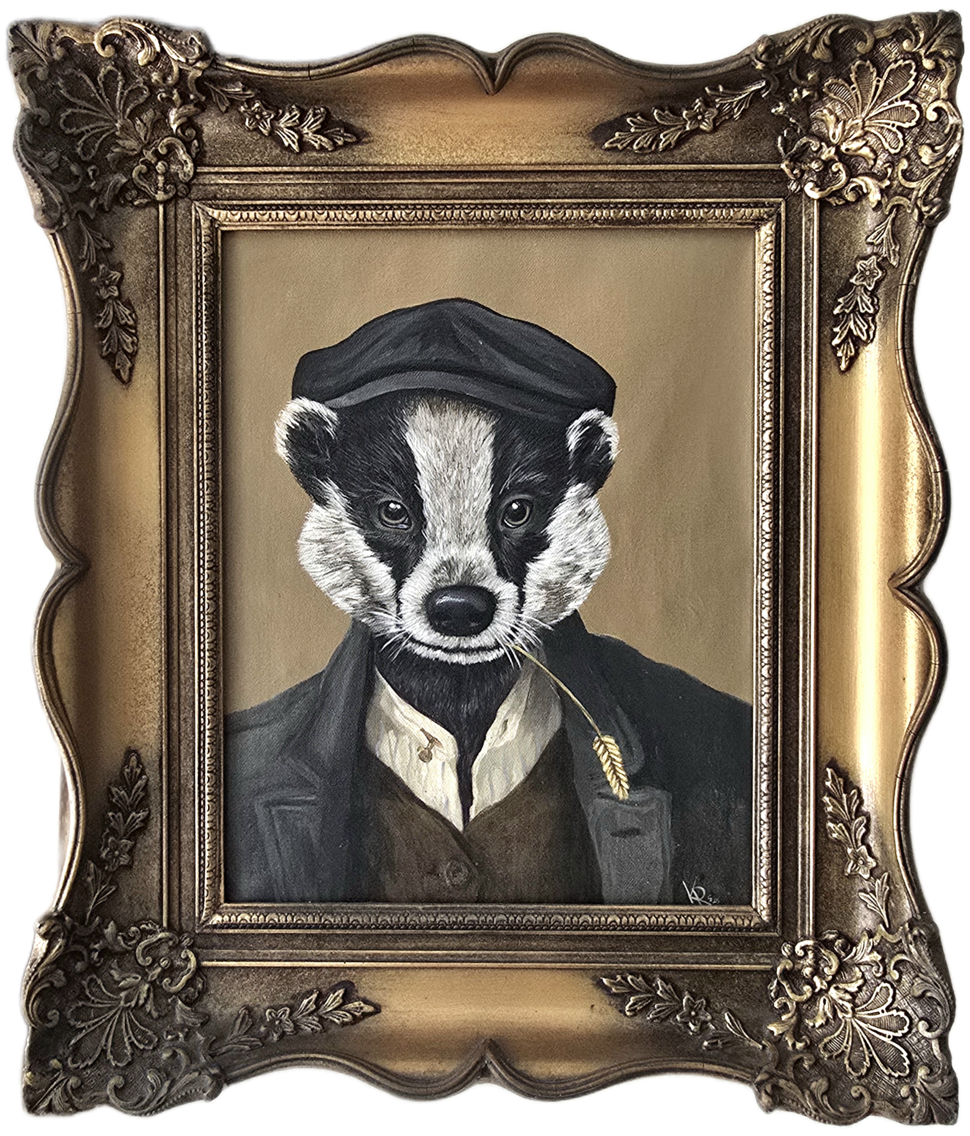 Verkauft - Herr Dachs - Original Upcycling Bild – Bild 3