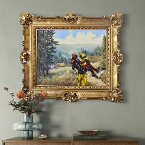 Verkauft - Deadpool & Wolverine - Original Upcycling Bild