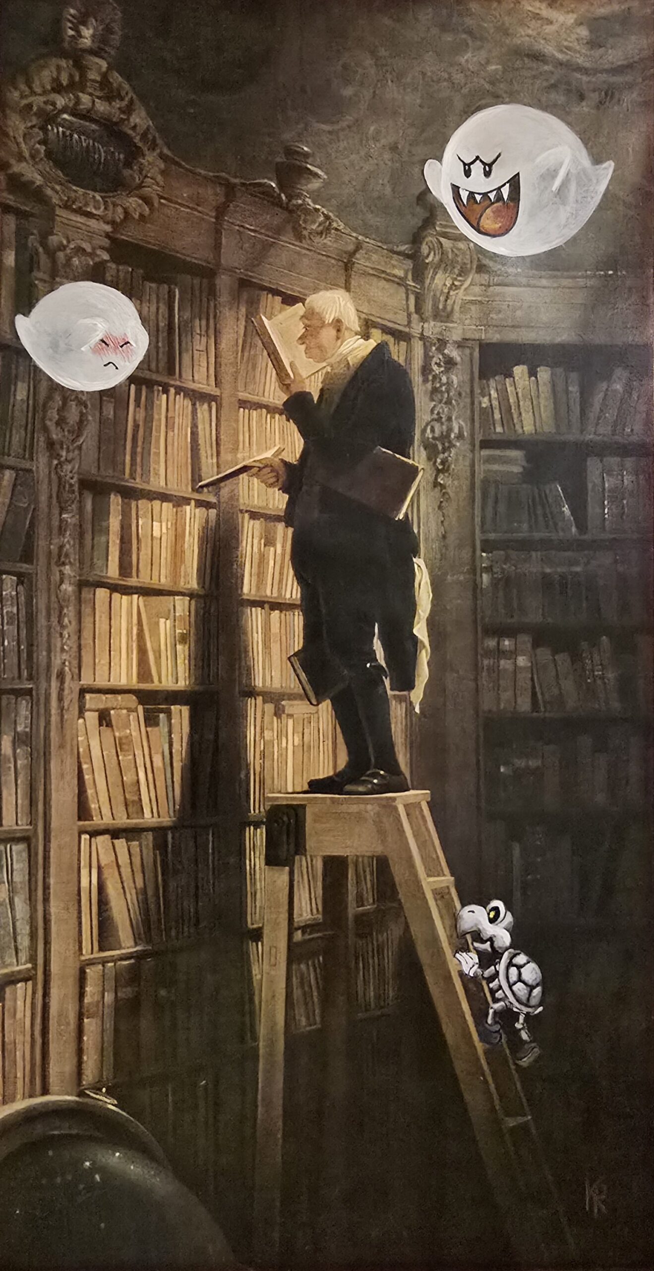 Verkauft - Geisterstunde - Original Upcycling Bild – Bild 3