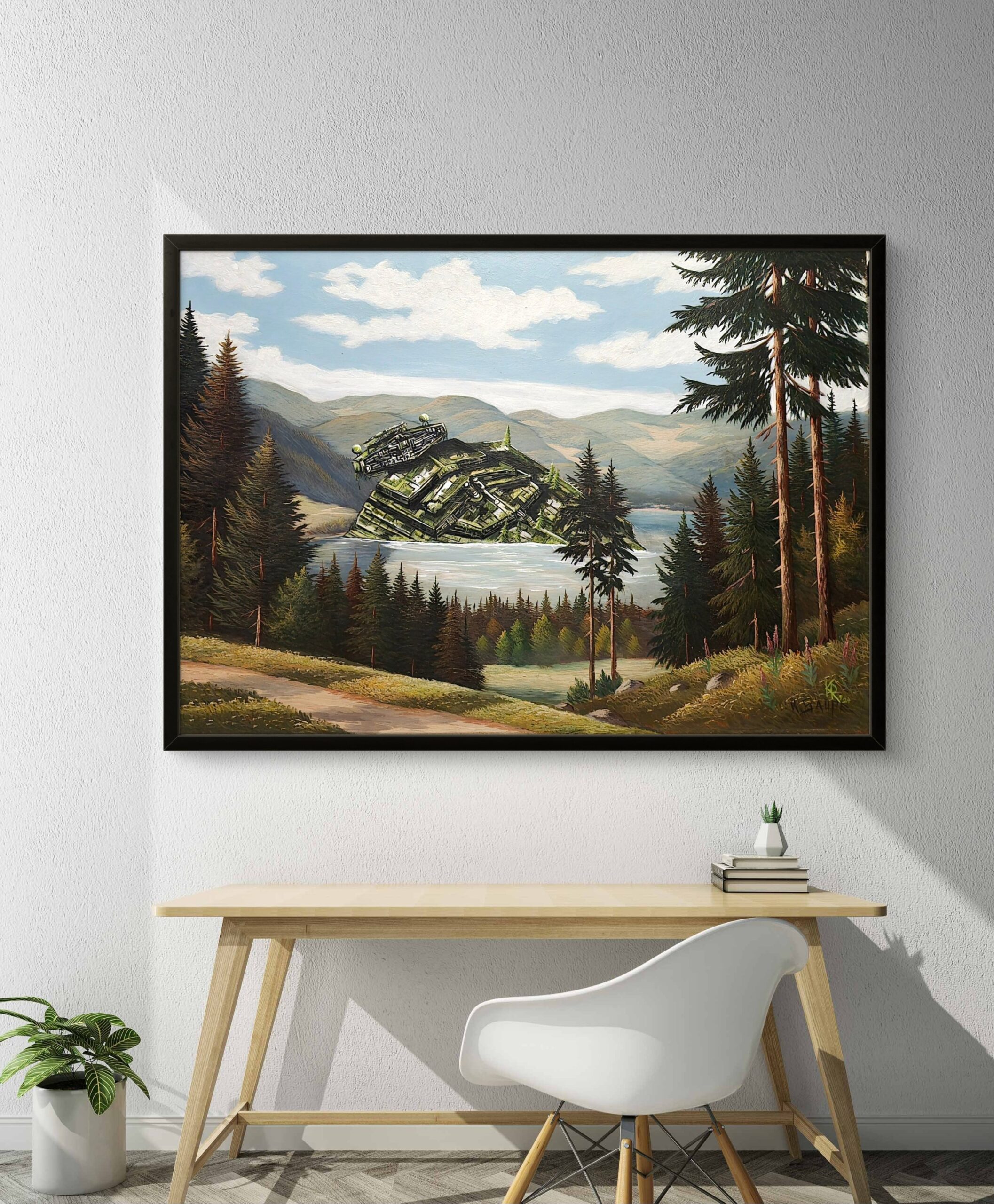 Verkauft - Abgestürzter Sternenzerstörer - Original Upcycling Bild