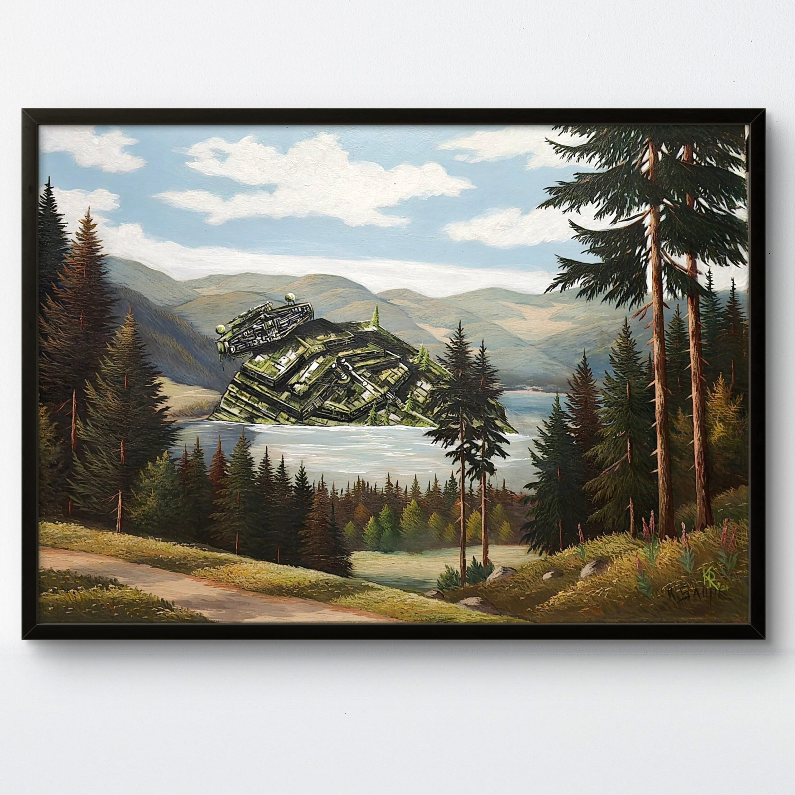 Verkauft - Abgestürzter Sternenzerstörer - Original Upcycling Bild – Bild 4