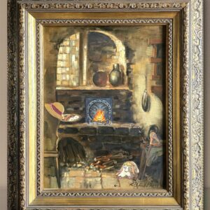 Verkauft - Die Feuerstelle - Original Upcycling Bild